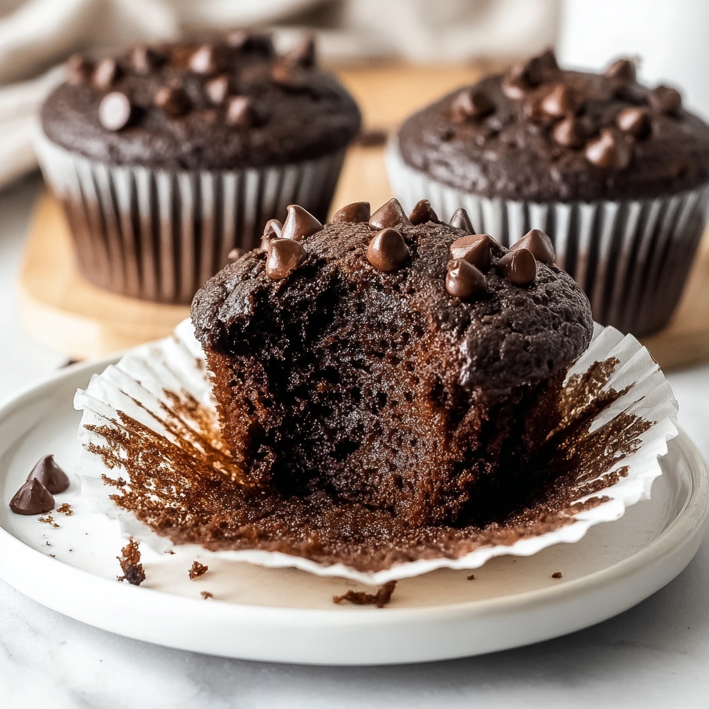 Healthy Double Chocolate Zucchini Muffins Recipe - Recipe Image