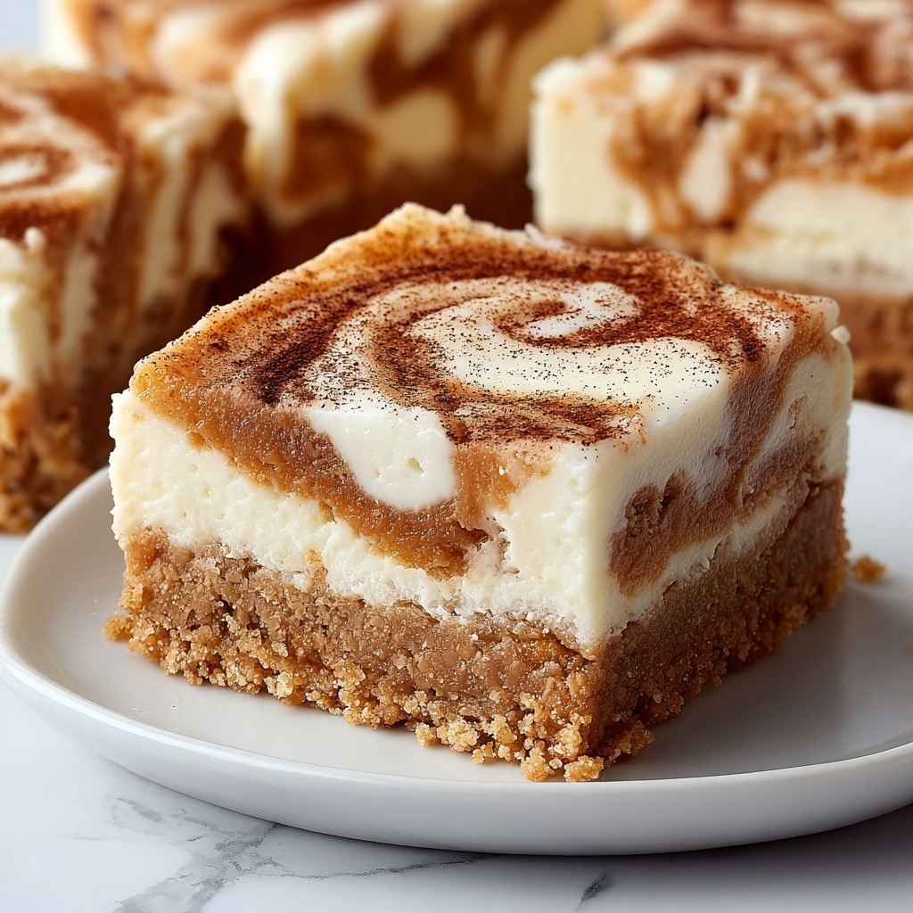 Blender Cinnamon Roll Cheesecake Bars Recipe - Recipe Image