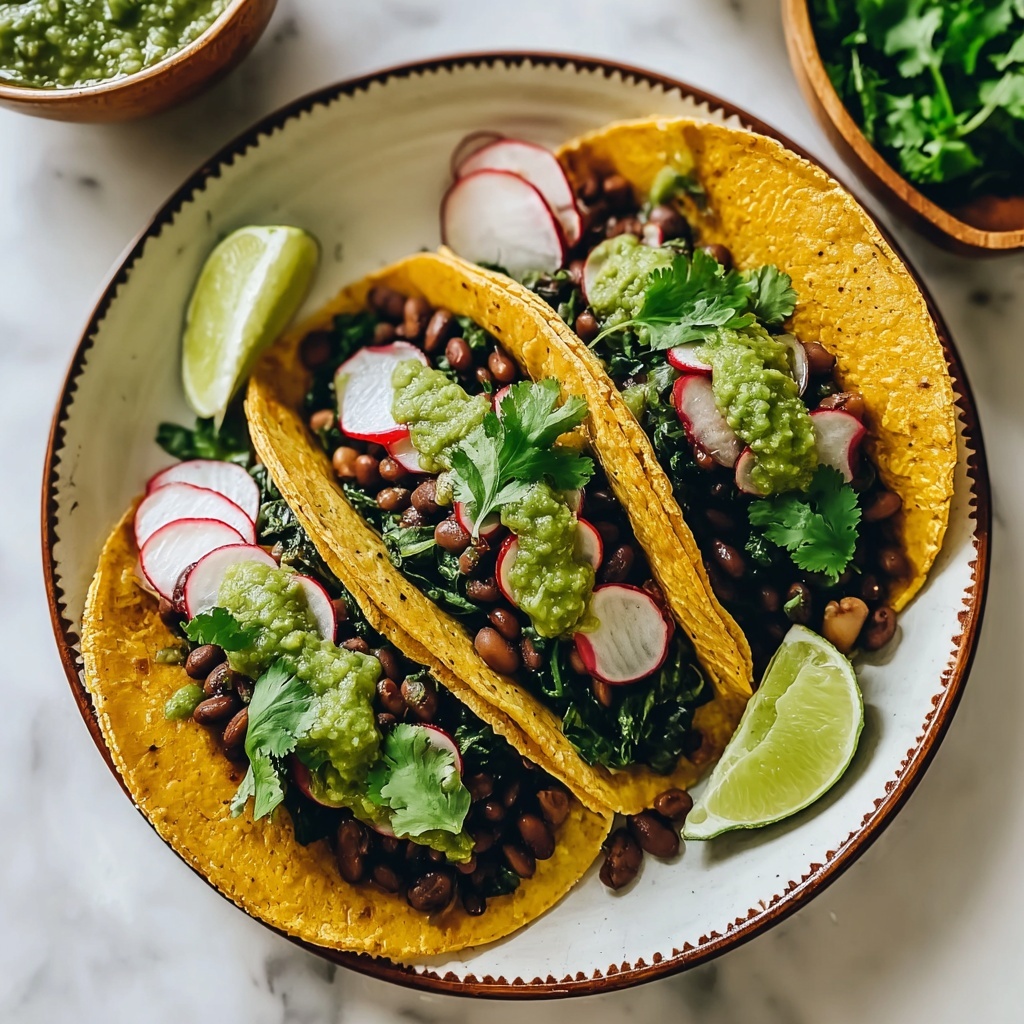 Bold Smoky Beans & Greens Tacos with Zesty Aji Verde - Recipe Image