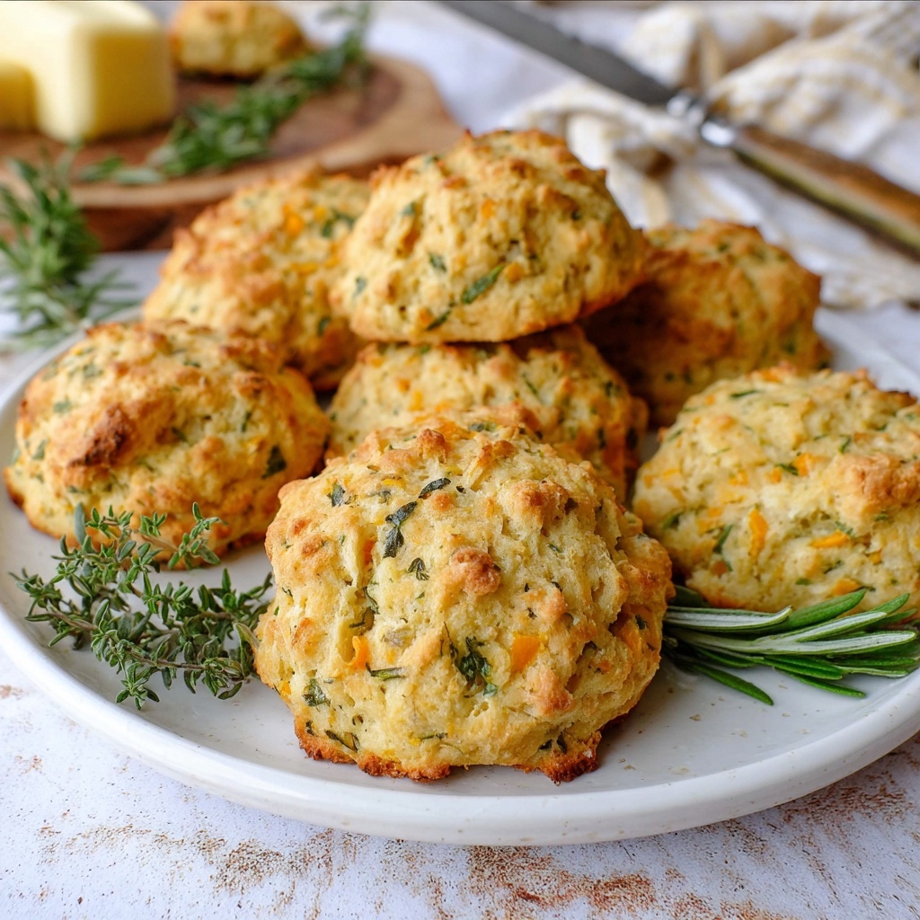 Stuffing Biscuits with Fresh Herbs and Vegetables Recipe - Recipe Image