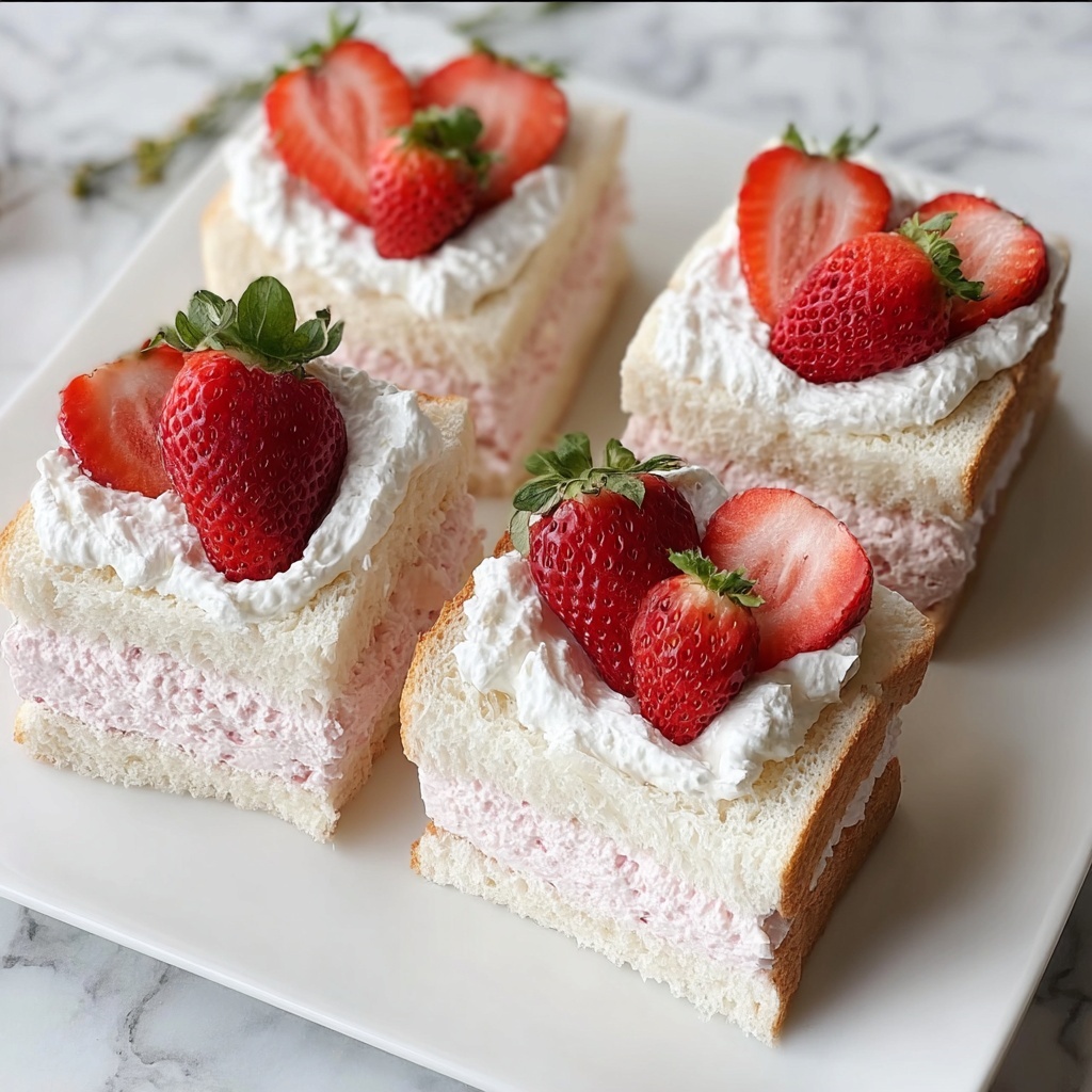 Delicious Strawberry Tea Sandwiches Perfect for Summer Parties Recipe - Recipe Image