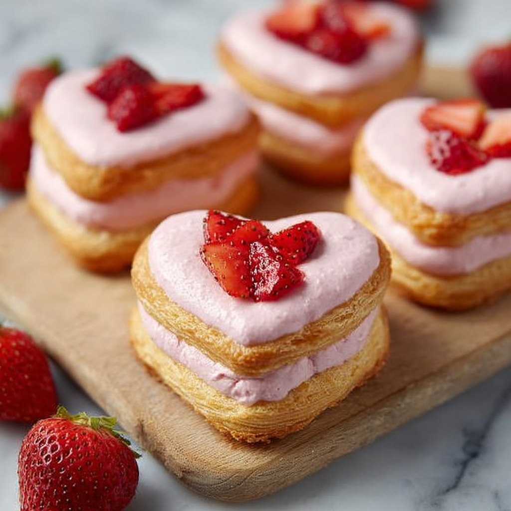 Cheese and Strawberry Heart Pastries Recipe - Recipe Image