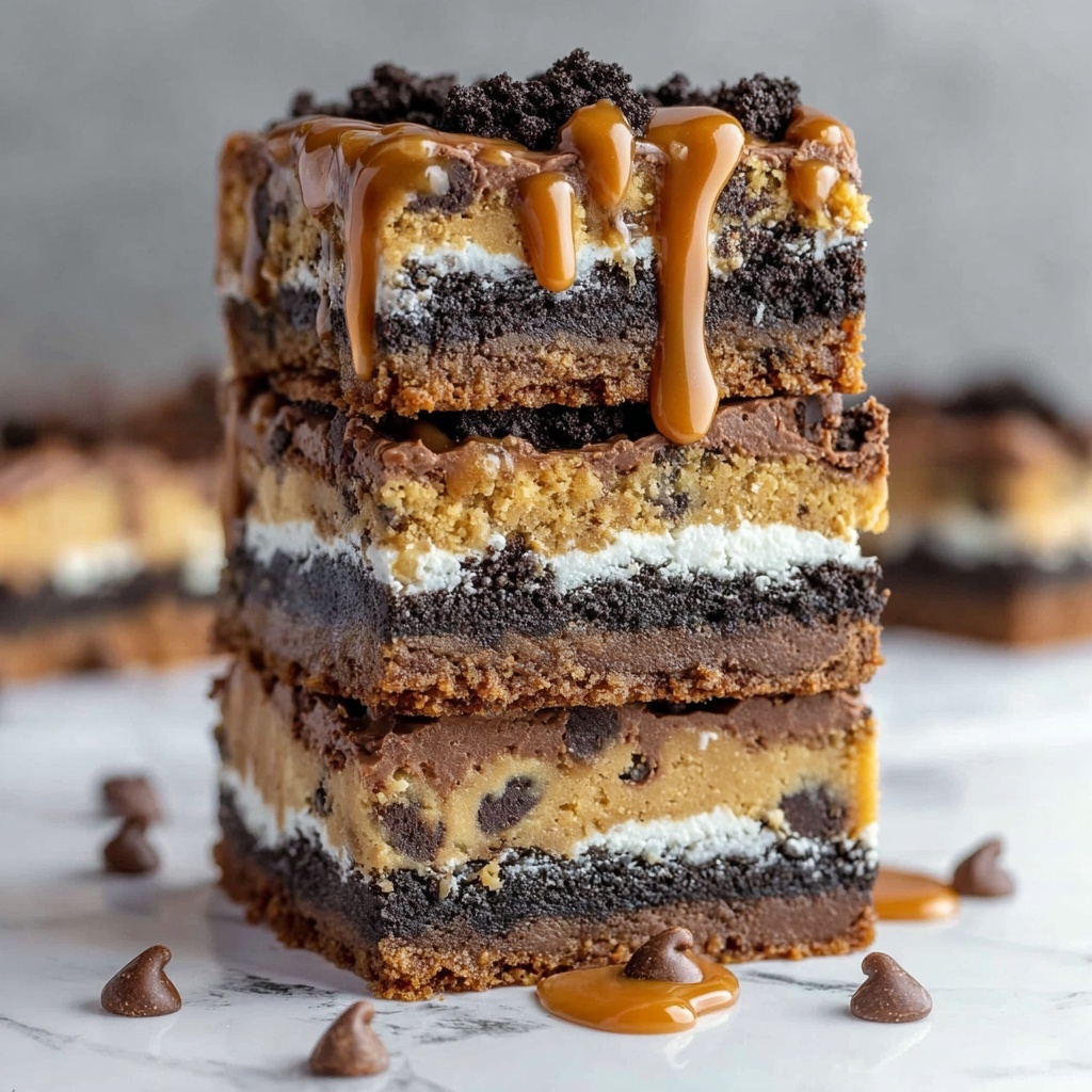 Chocolate Chip Cookie Oreo Cheesecake Bars Recipe - Recipe Image
