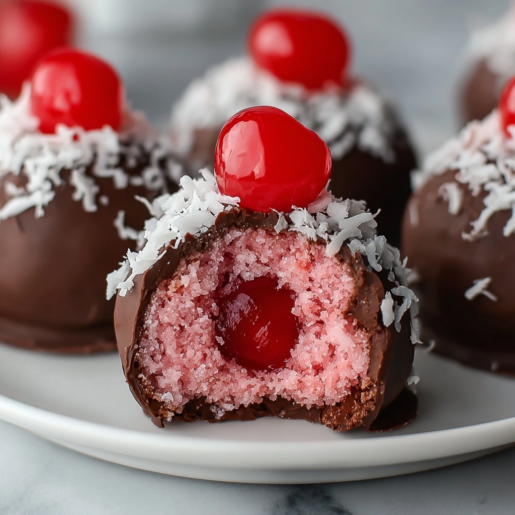 Chocolate Maraschino Cherry Coconut Truffles Recipe - Recipe Image