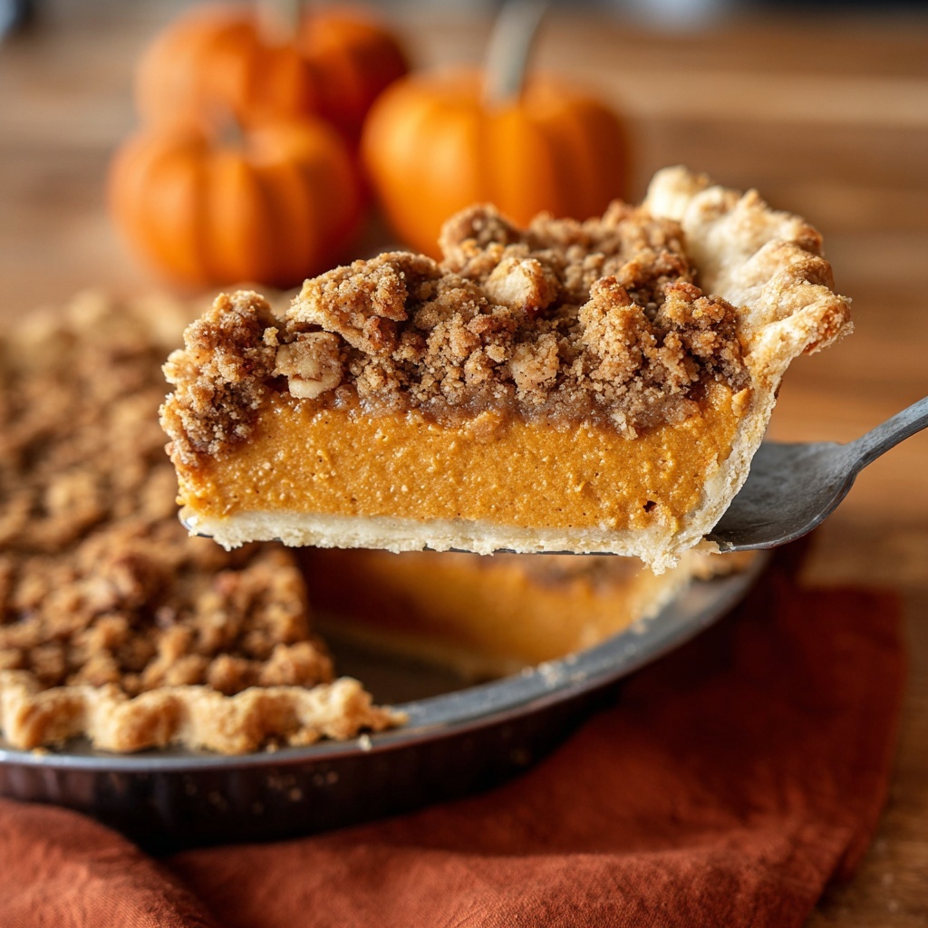 Ultimate Pumpkin Pie with Pecan Streusel Topping Recipe - Recipe Image