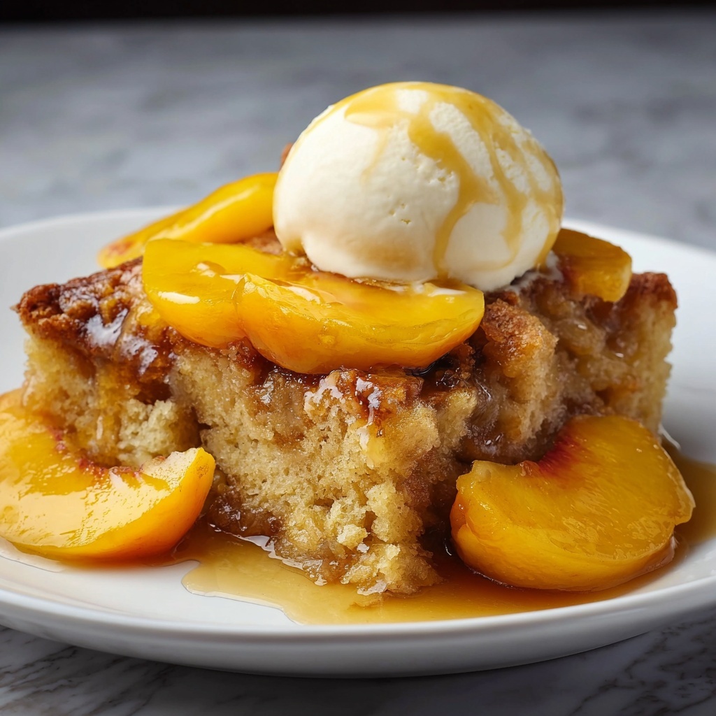 Peach Cobbler French Toast Bake: Golden, Creamy Bliss! Recipe - Recipe Image