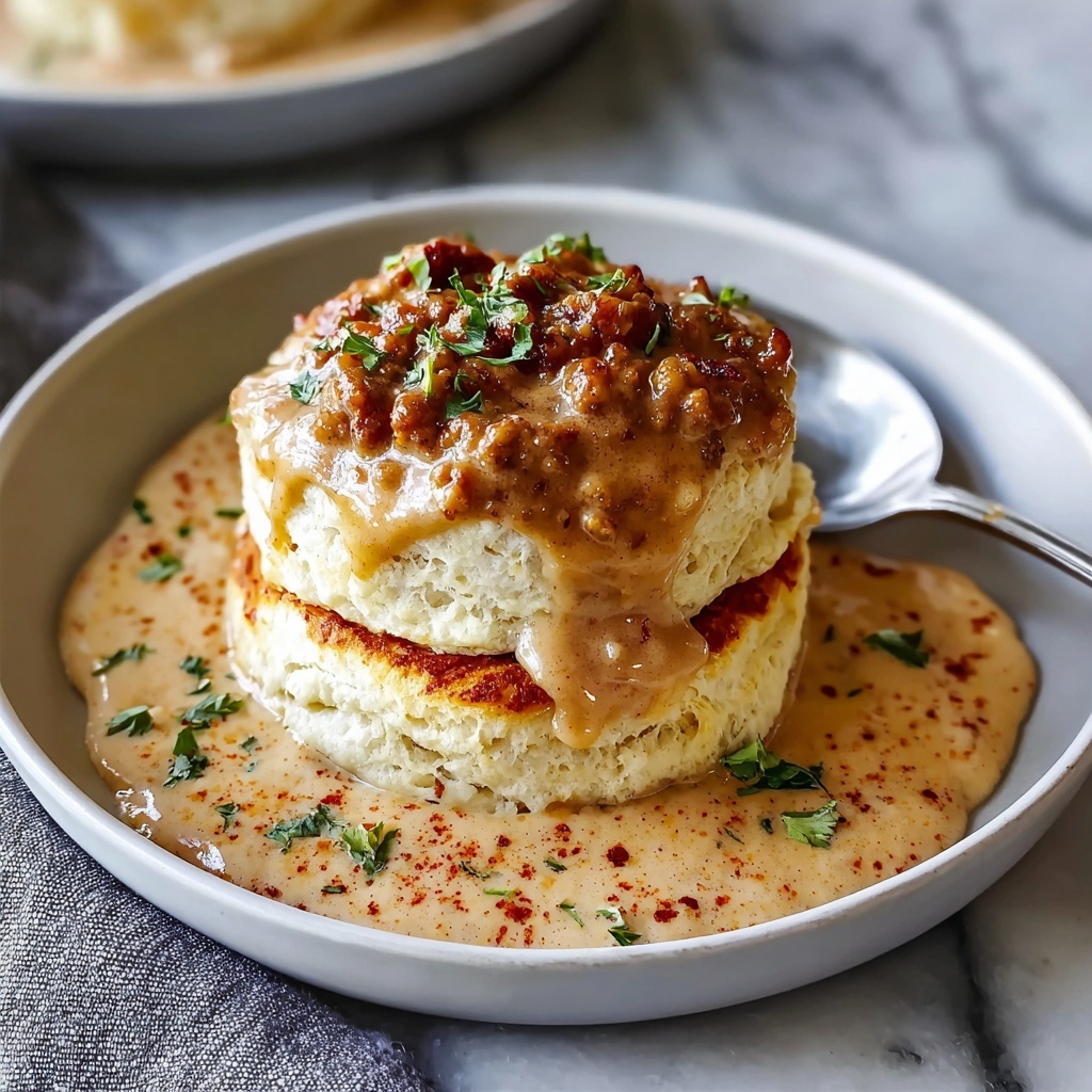 Biscuits and Chorizo Gravy: A Comforting Breakfast Twist Recipe - Recipe Image
