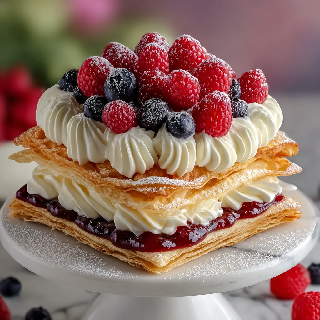 Berry Cream Pastry Cake Recipe - Recipe Image