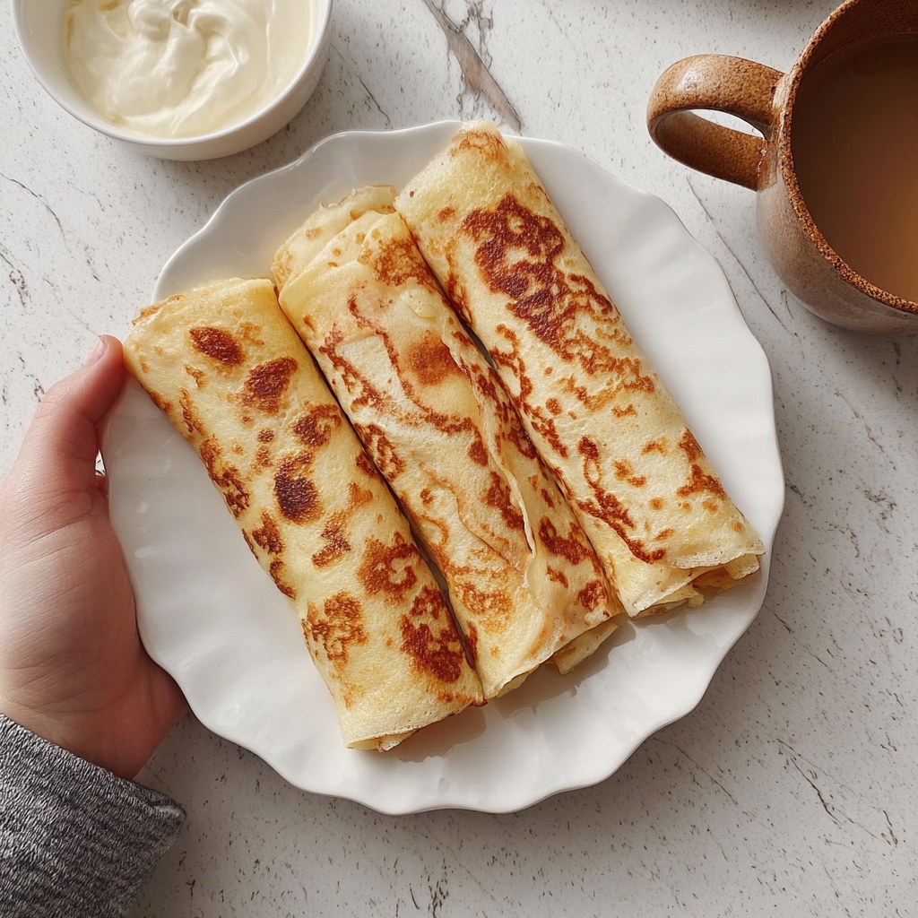 French Toast Crepes with Maple Syrup Recipe - Recipe Image