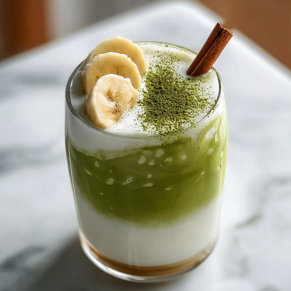 Creamy Easy Banana Matcha Latte for a Refreshing Boost Recipe - Recipe Image