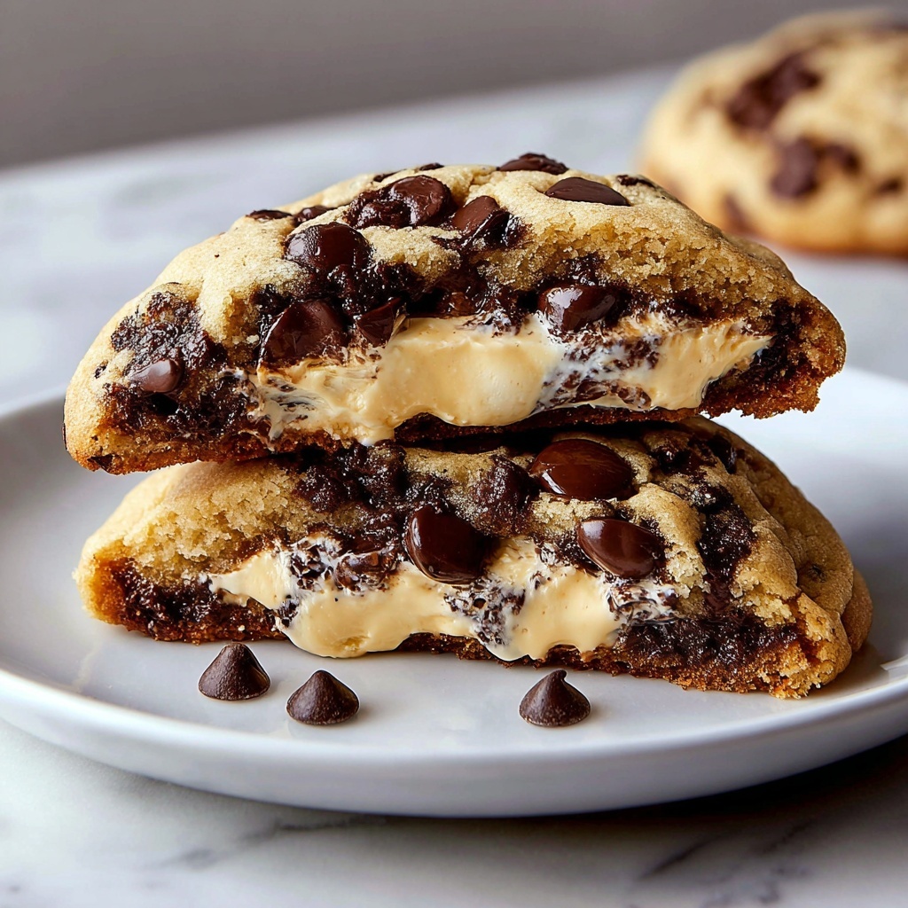 Cheesecake Stuffed Chocolate Chip Cookies Recipe - Recipe Image
