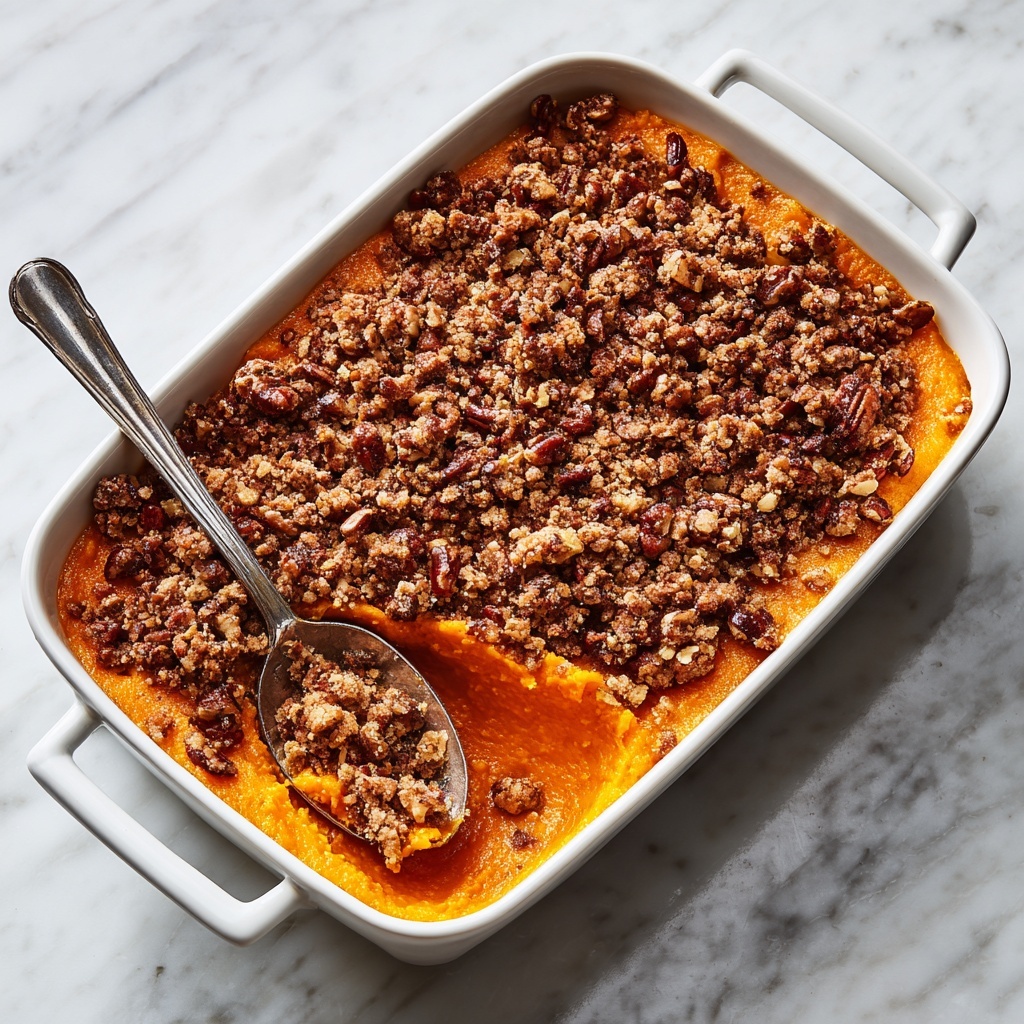 Sweet Potato Casserole with Pecan Streusel Topping Recipe - Recipe Image