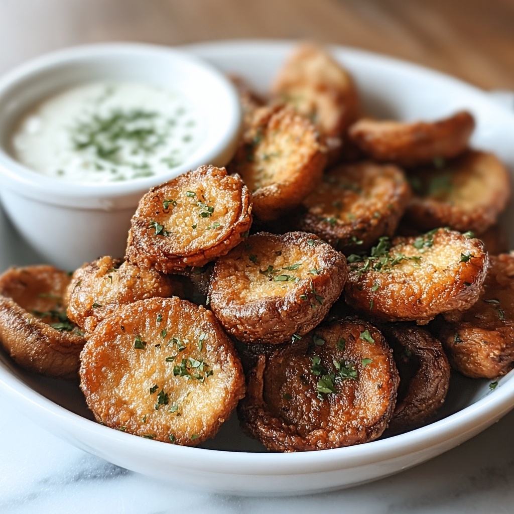 Crispy Fried Mushrooms with Cool Ranch Dip Recipe - Recipe Image