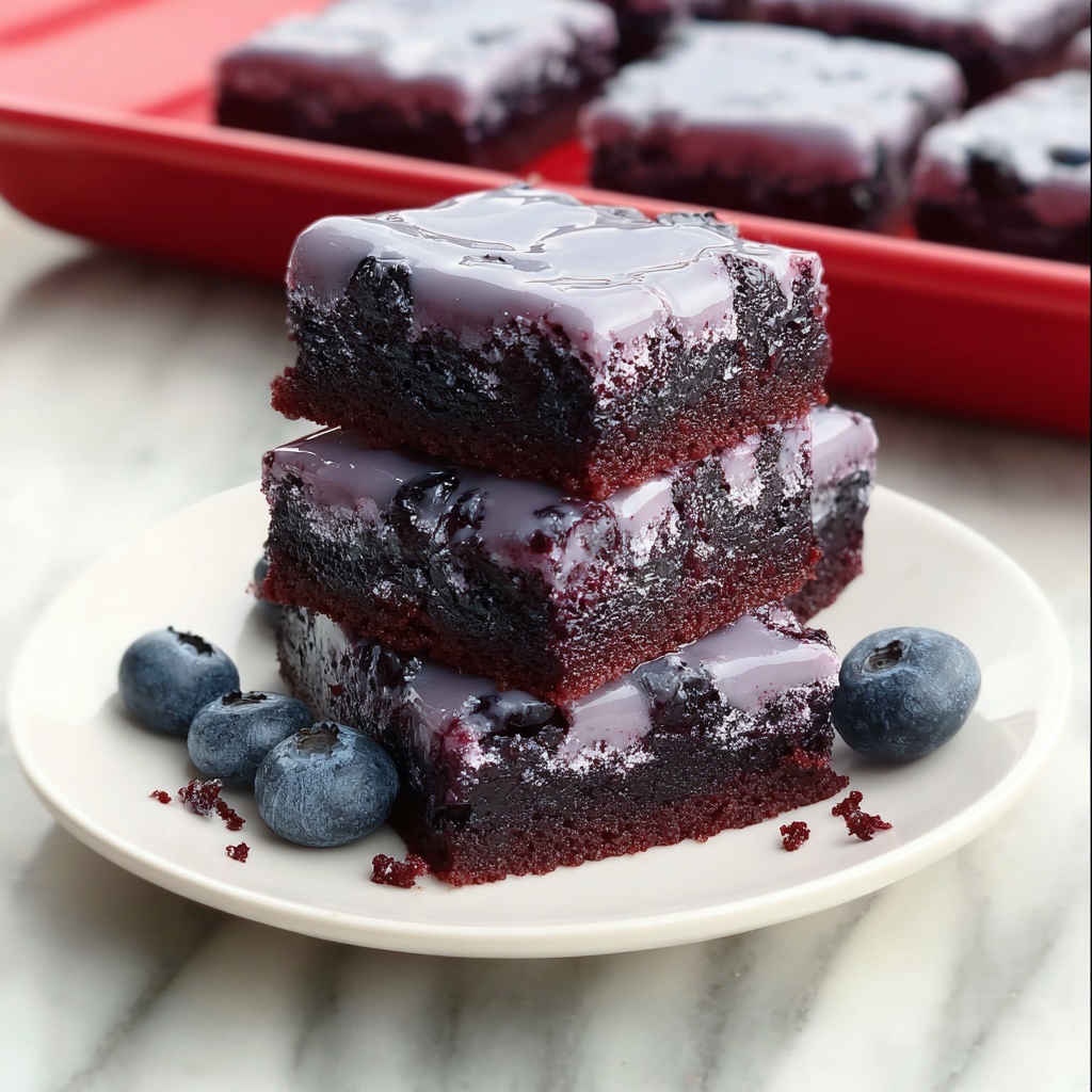 Glazed Blueberry Brownies Recipe - Recipe Image