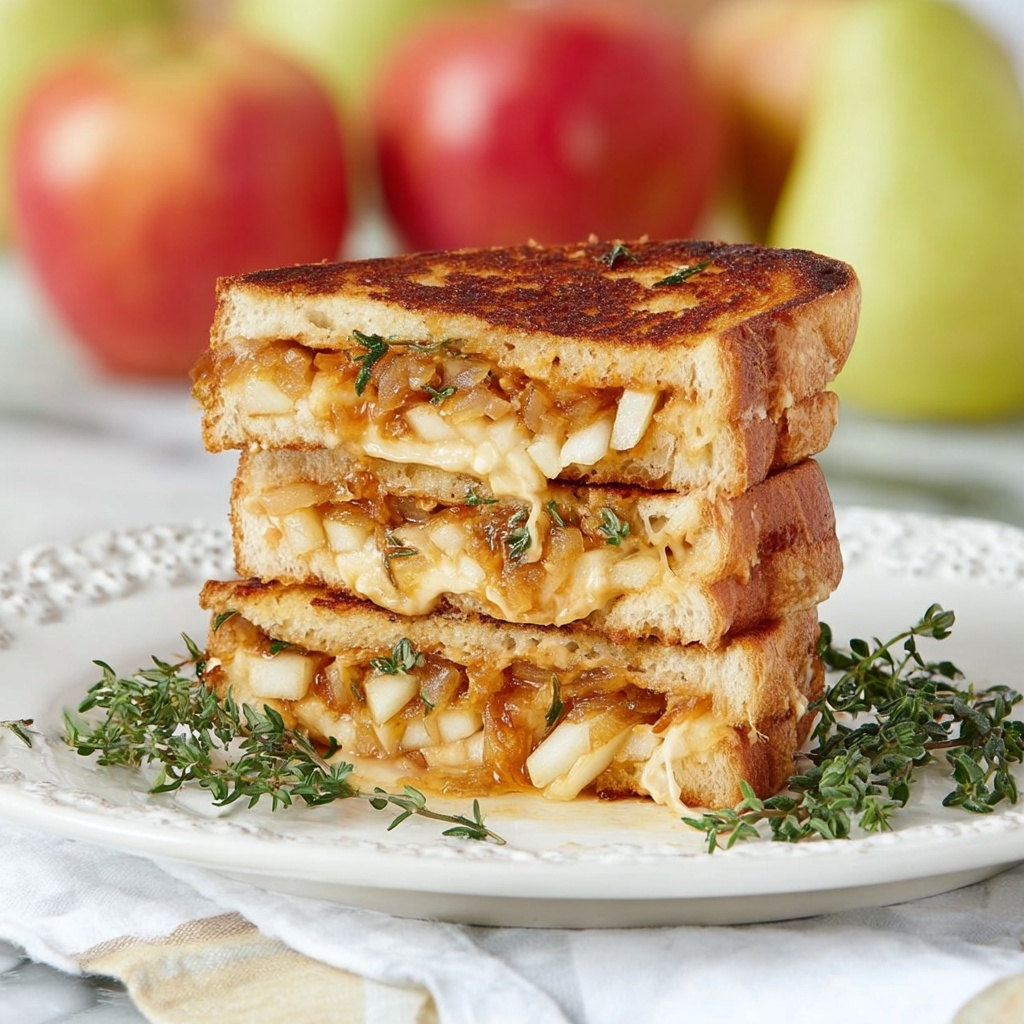 Caramelized Onion Pear Grilled Cheese Sandwich Recipe - Recipe Image