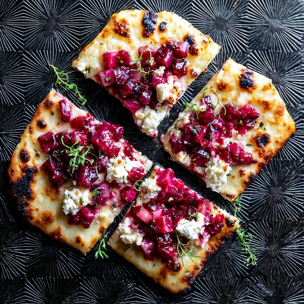 Cranberry Flatbread Pizza with Goat Cheese Recipe - Recipe Image