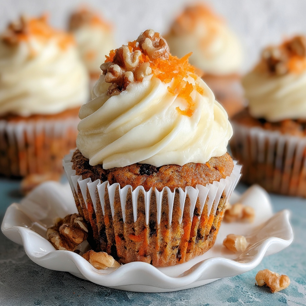 Carrot Cake Cupcakes with Cream Cheese Frosting Recipe - Recipe Image