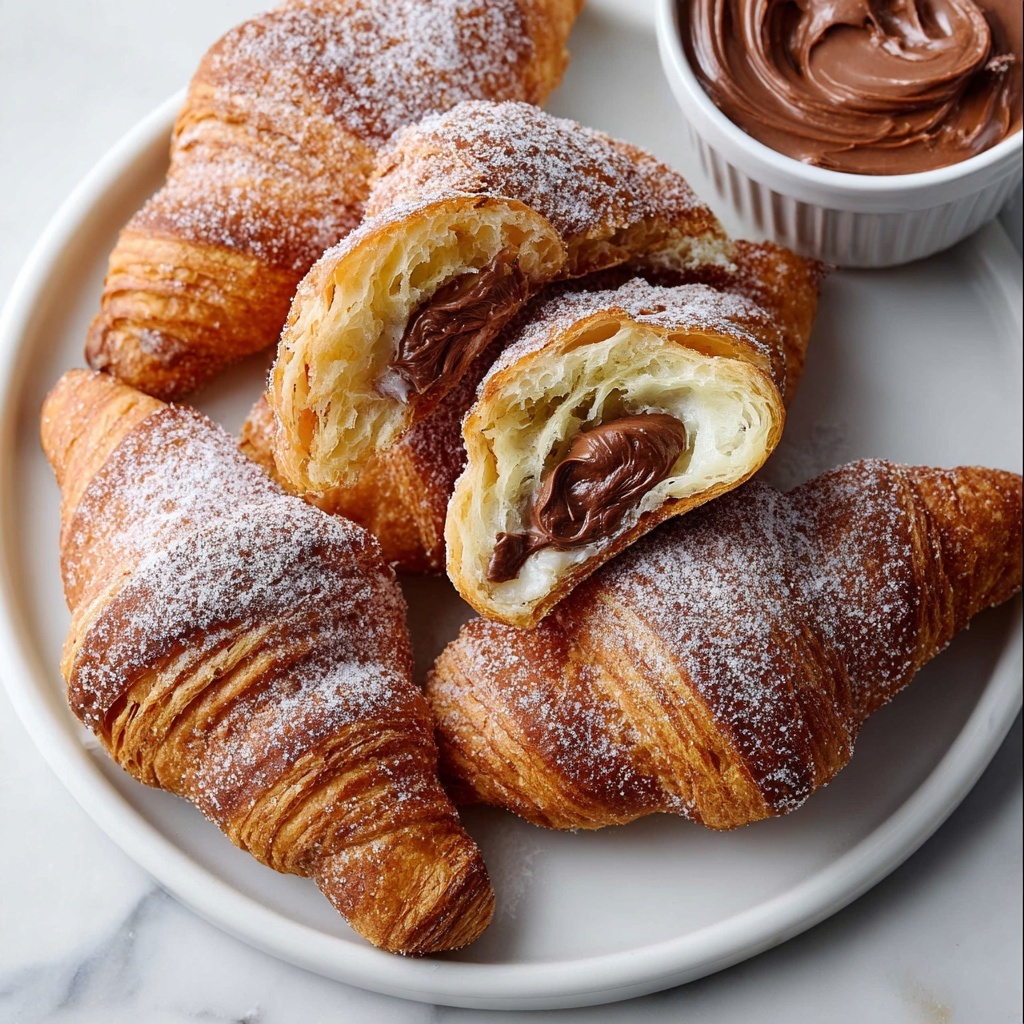 Fried Croissant Beignets with Chocolate Recipe - Recipe Image