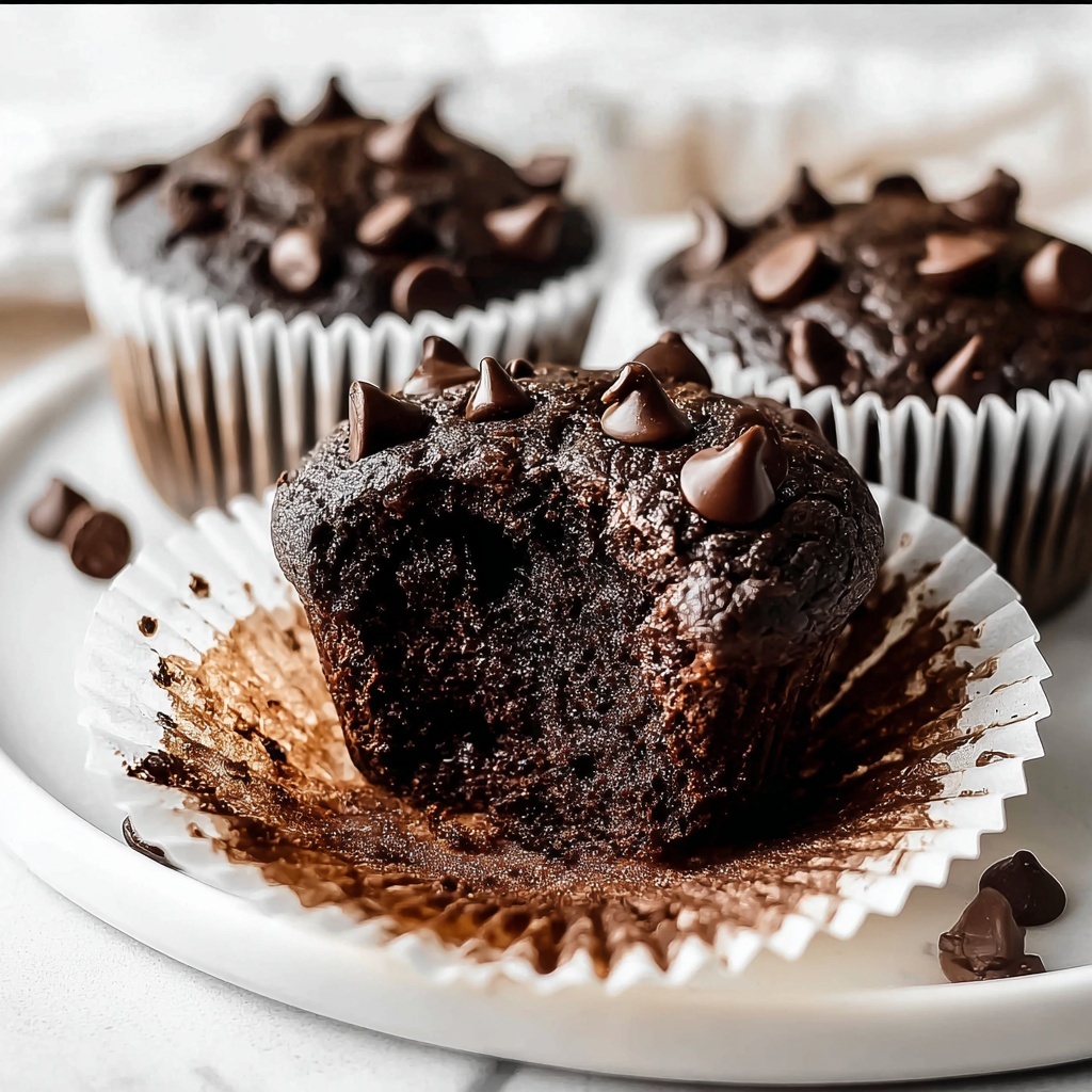 Healthy Double Chocolate Zucchini Muffins Recipe - Recipe Image
