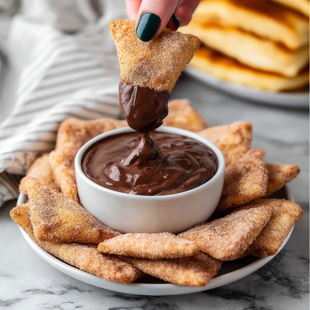 Baked Churro Chips with Chocolate Ganache Recipe - Recipe Image