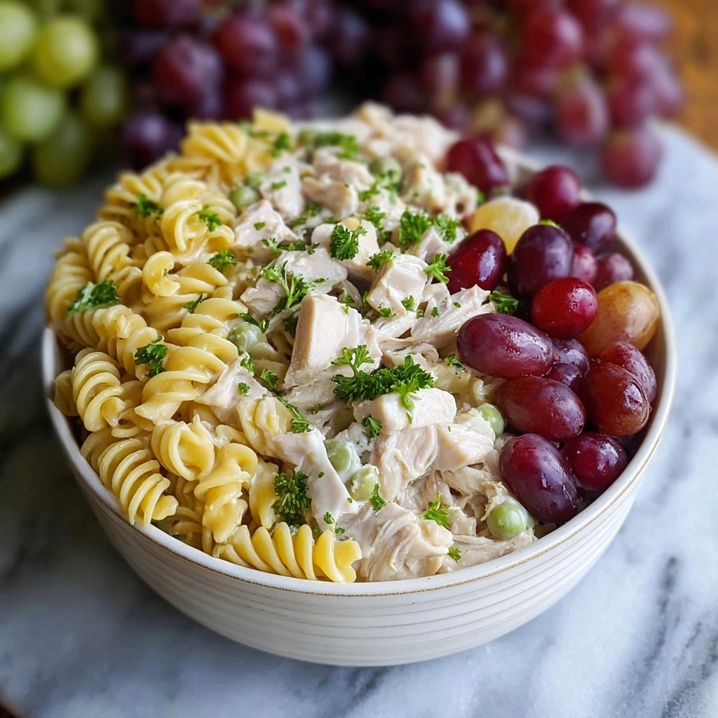 Creamy Waldorf Chicken Pasta Salad for Summer Bliss - Recipe Image