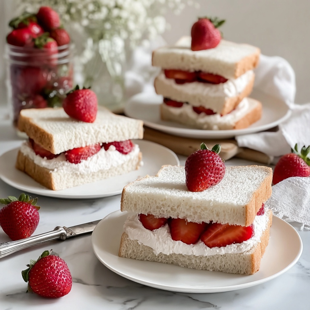 Creamy Strawberry Bliss: Summer Tea Sandwiches - Recipe Image