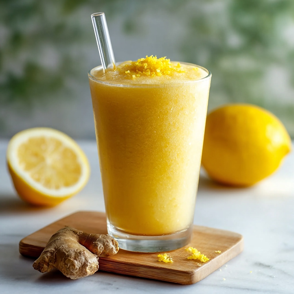 Fresh Lemon Ginger Detoxifying Smoothie Recipe - Recipe Image