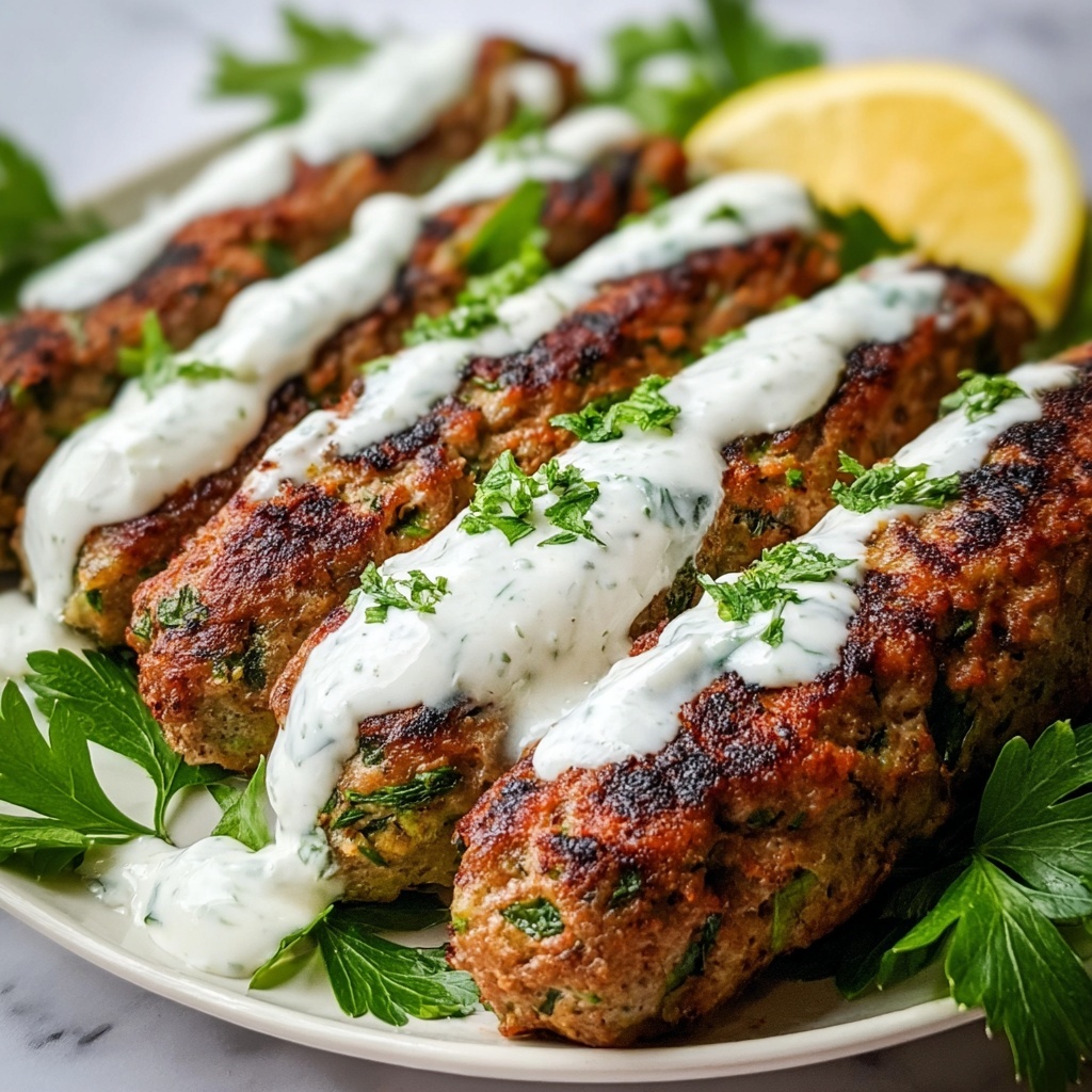 Grilled Chicken Kofta with Garlic Yogurt Sauce Recipe - Recipe Image
