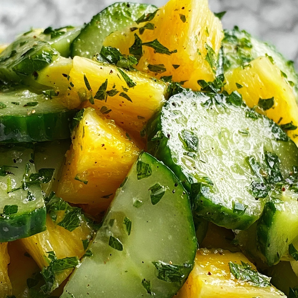 Light and Zesty Pineapple Cucumber Salad for Refreshing Snacking Recipe - Recipe Image