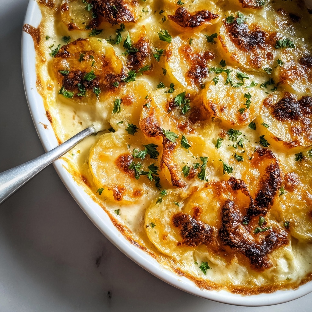 Dad’s Creamy & Cheesy Au Gratin Potatoes Recipe - Recipe Image