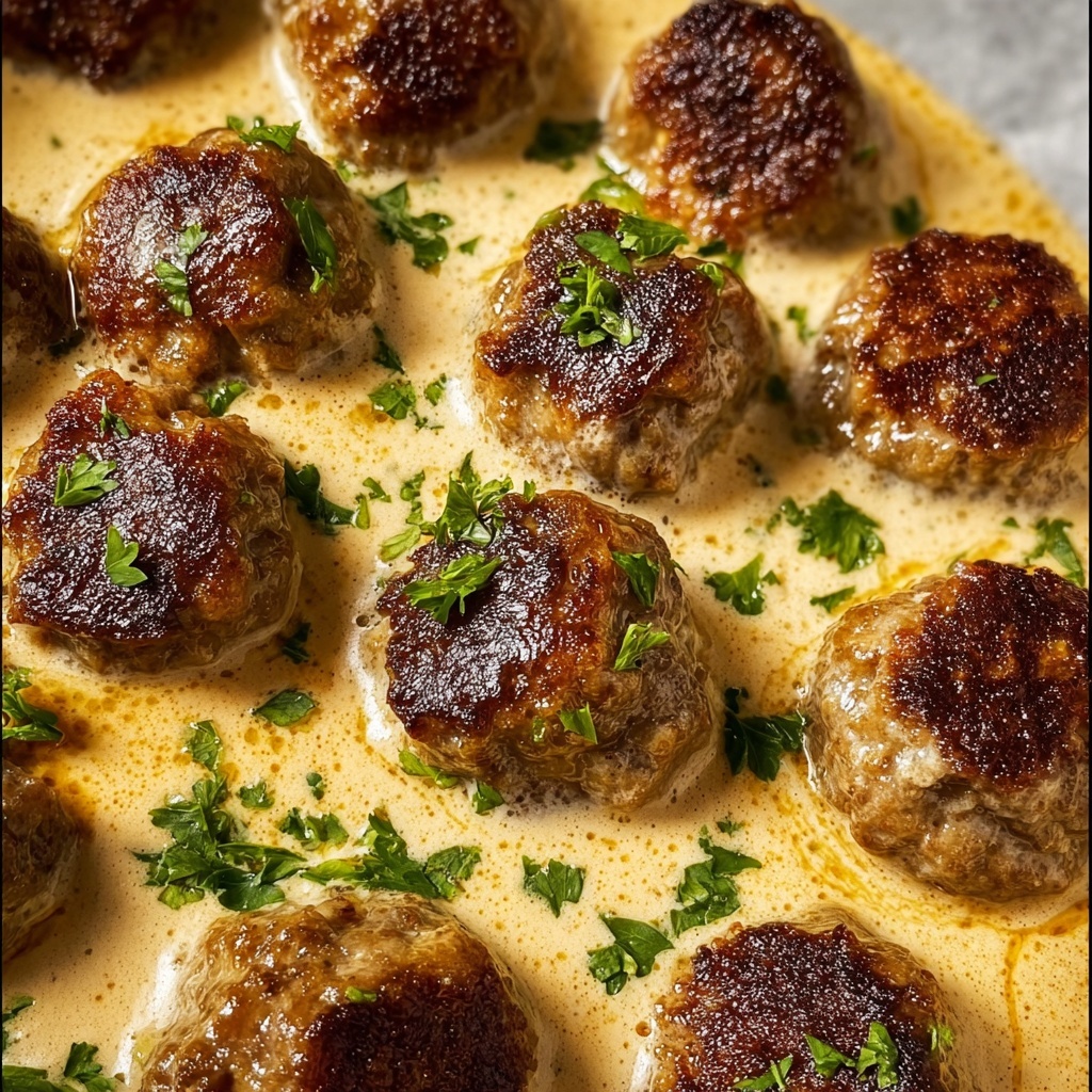 Amazing Keto Turkey Meatballs in a Creamy Parmesan Sauce Recipe - Recipe Image