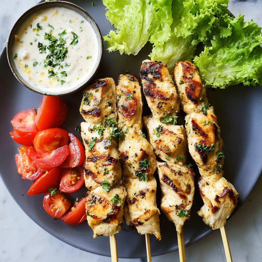 Grilled Chicken Souvlaki with Tzatziki and Fresh Veggies Recipe - Recipe Image
