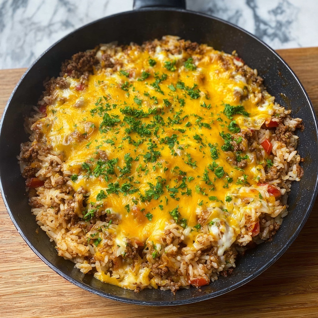 Cheesy Taco Rice Skillet Recipe - Recipe Image