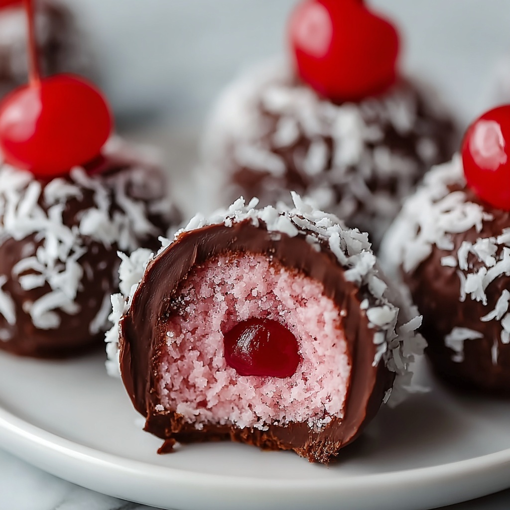 Chocolate Maraschino Cherry Coconut Truffles Recipe - Recipe Image