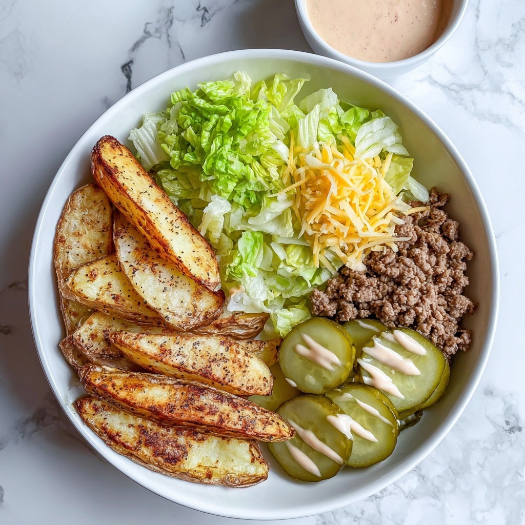 Burger Bowls with Crispy Potatoes, Juicy Ground Beef, and Creamy Burger Sauce Recipe - Recipe Image