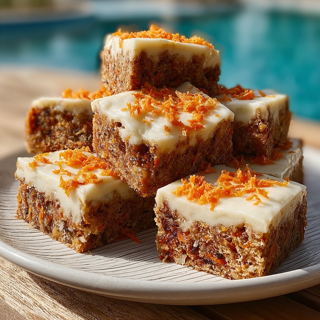 No Sugar Cottage Cheese Carrot Cake Bars Recipe - Recipe Image