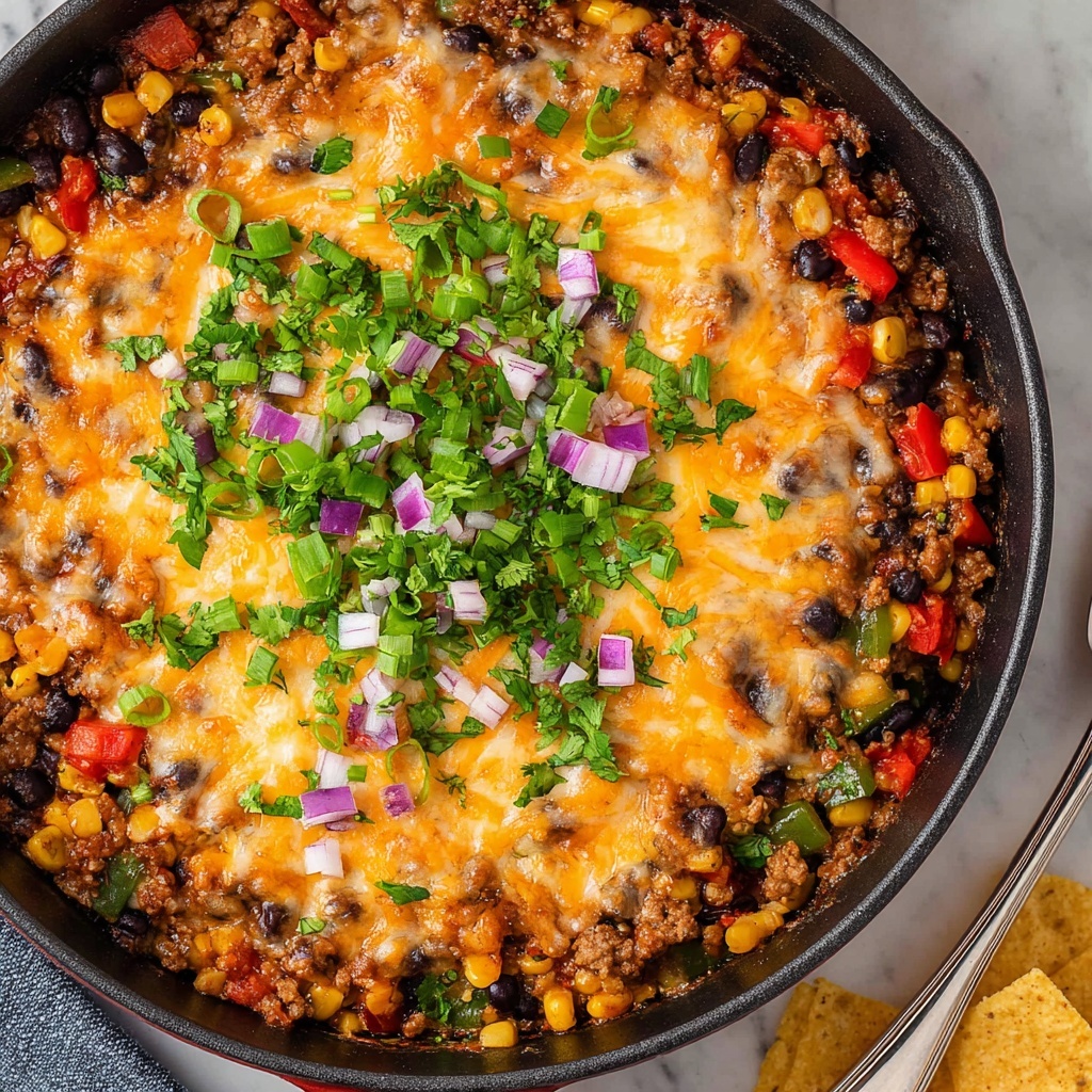 Cheesy Turkey Rice Taco Skillet Recipe - Recipe Image