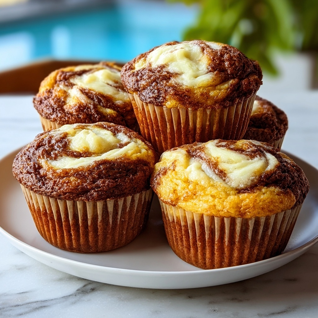 Fluffy Pumpkin Cream Cheese Swirl Muffins Recipe - Recipe Image