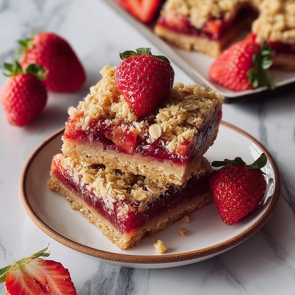 Healthy Strawberry Oatmeal Bars Recipe - Recipe Image
