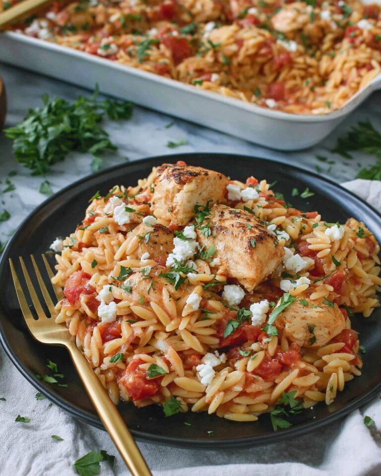 Greek Chicken Orzo Bake Recipe