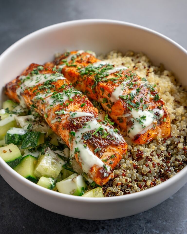 Honey Harissa Salmon Quinoa Bowls Recipe