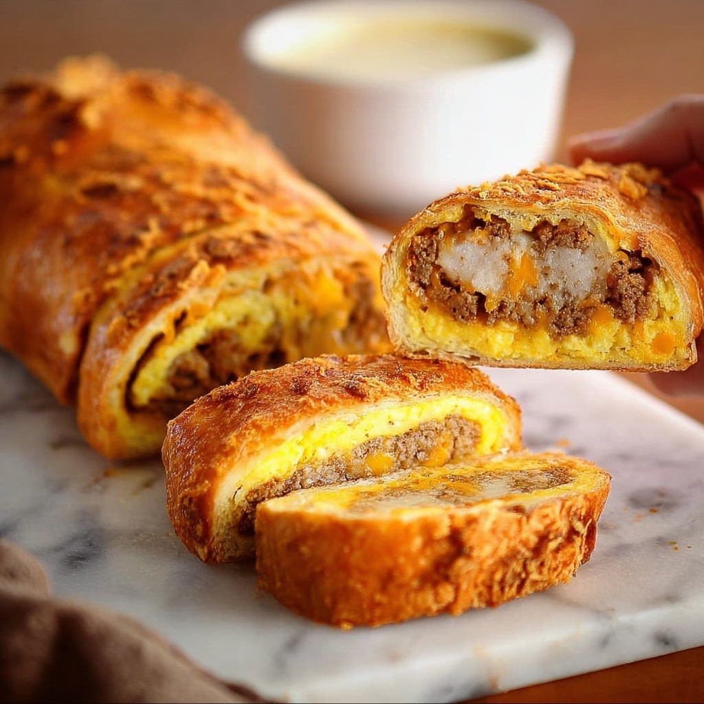 Breakfast Sausage Stromboli Recipe - Recipe Image