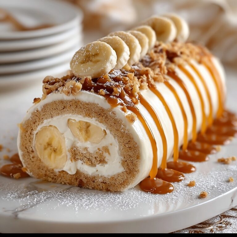 Caramel Banana Cake Roll Recipe