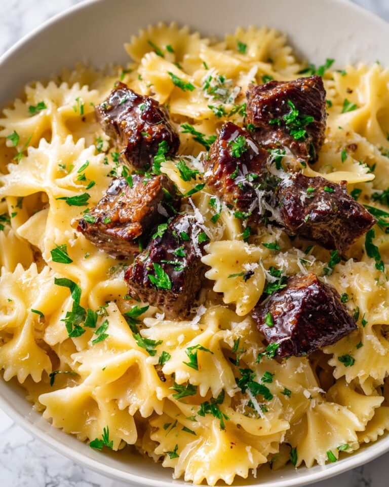 Beef and Bowtie Alfredo Recipe
