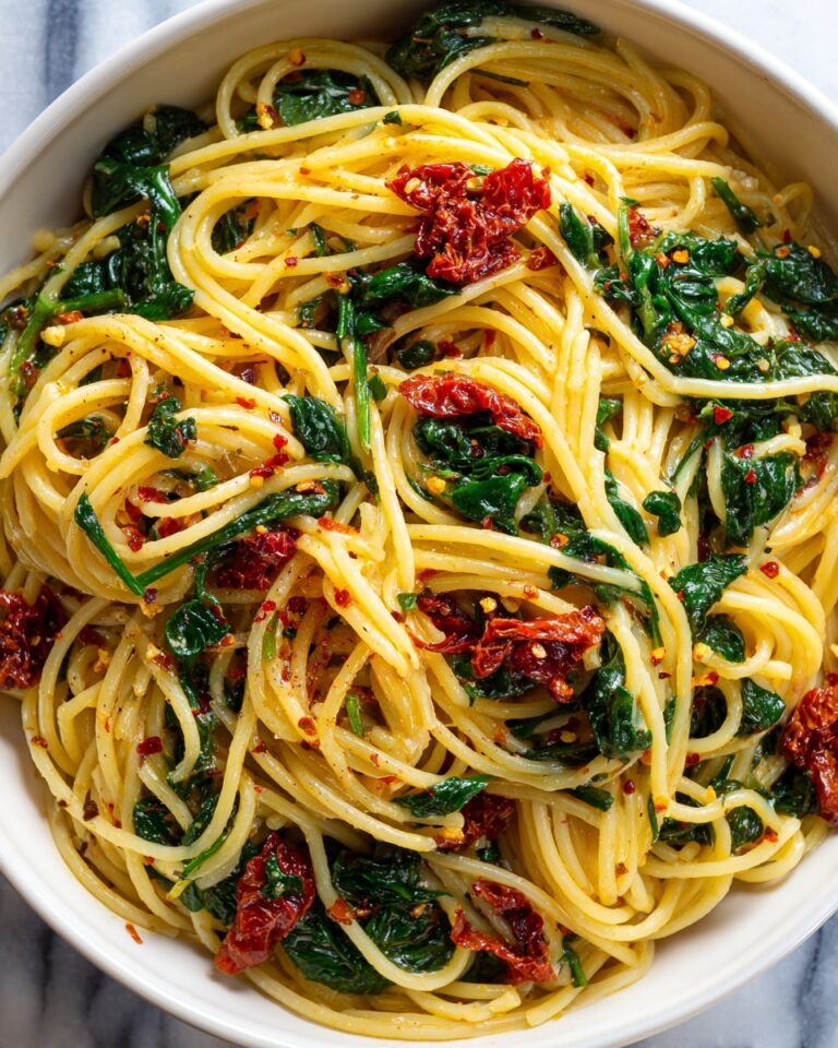 Spaghetti and Spinach with Sun-Dried Tomato Cream Sauce Recipe