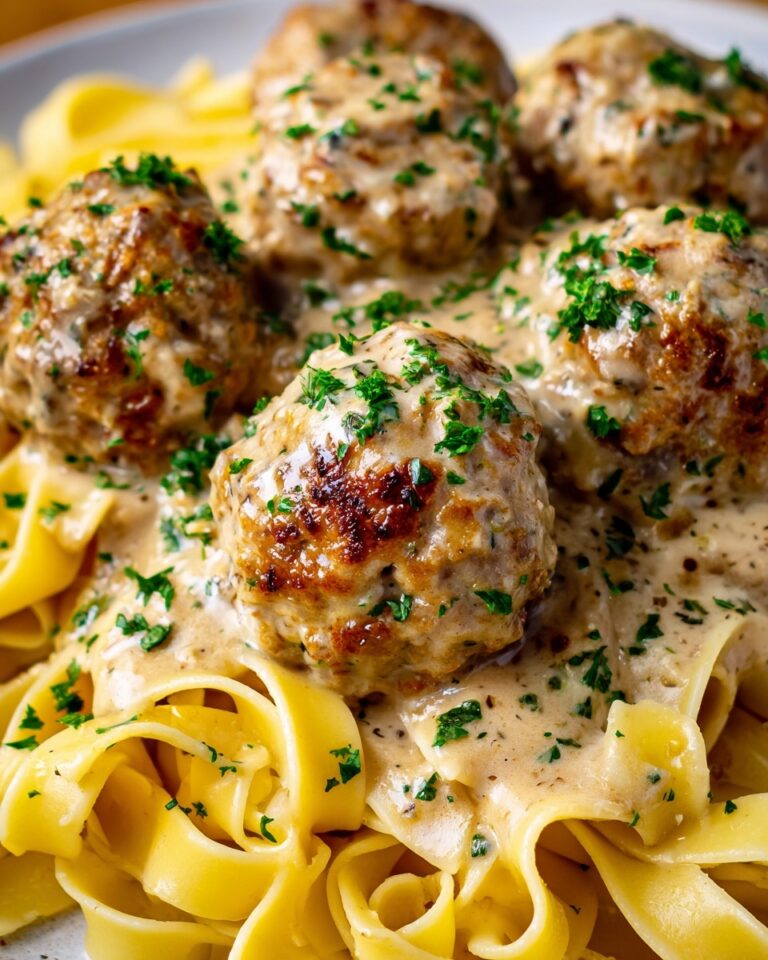 Garlic Butter Chicken Balls with Creamy Parmesan Pasta Recipe
