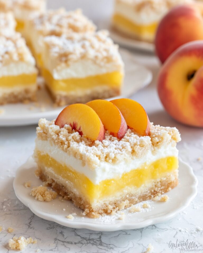 Peaches and Cream Pie Bars Recipe