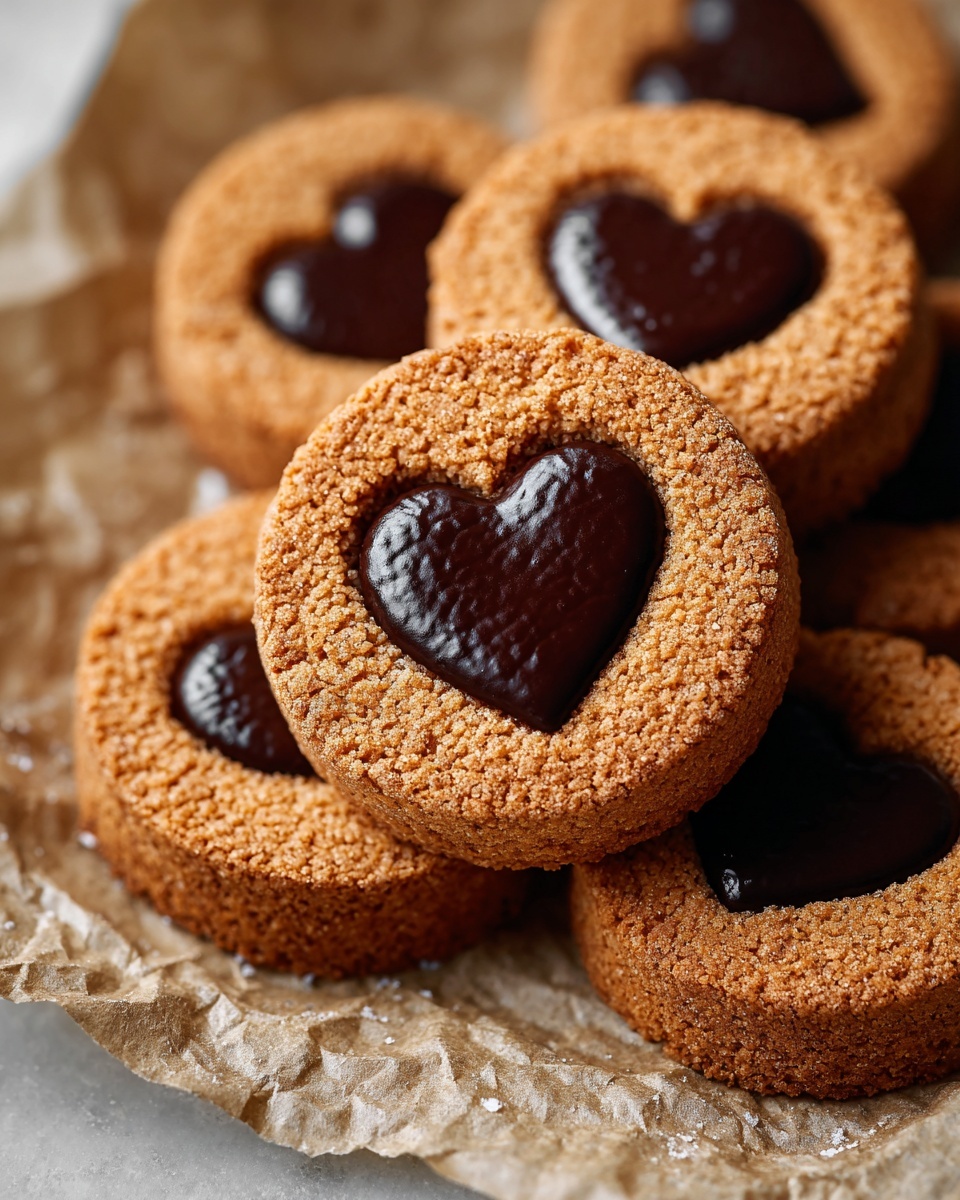 Heart-Shaped Chocolate Thumbprint Cookies Recipe - Recipe Image