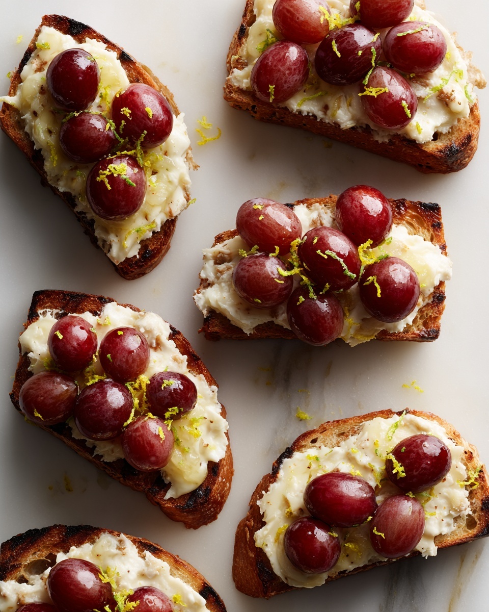 Roasted Grapes on Ricotta Toasts Recipe - Recipe Image
