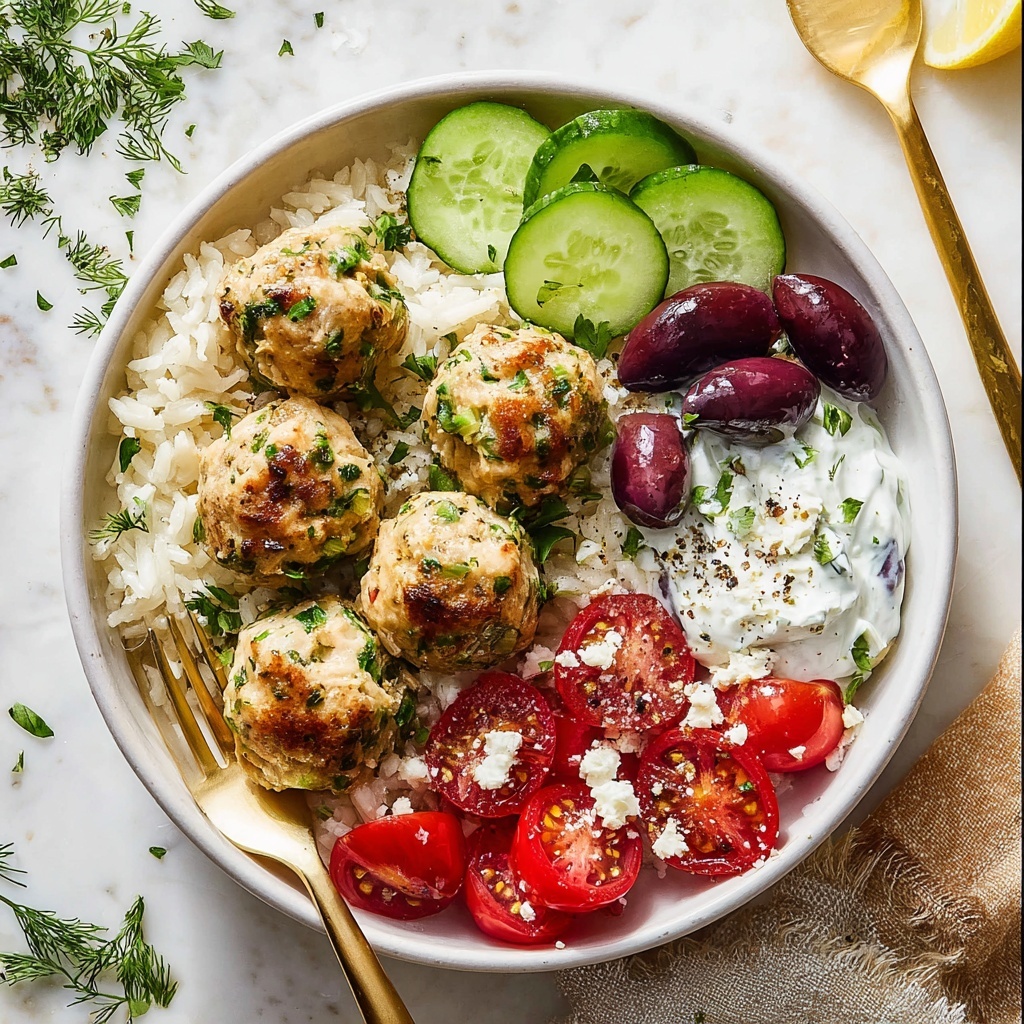 Spinach Feta Turkey Meatballs with Yogurt Sauce Recipe - Recipe Image
